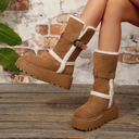 Gevoerde laarzen met ronde neus voor dames | Warm gevoerd