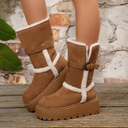 Gevoerde laarzen met ronde neus voor dames | Warm gevoerd