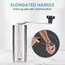 Large Capacity Stainless Steel Pill Crusher with Manual Grinding Mechanism