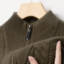 Standing Collar Sheep Wool Sweater Men | Long Sleeves