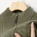 Standing Collar Sheep Wool Sweater Men | Long Sleeves