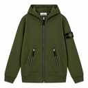 Stone Island Casual Hoodie met Rits en Praktische Zakken