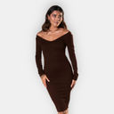 Sukienka z nutka V Neck dla kobiet