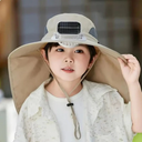 Adjustable Kids' Sun Hat with Fan for Outdoor Summer Activities