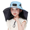 Adjustable Kids' Sun Hat with Fan for Outdoor Summer Activities