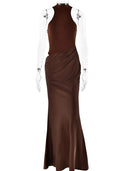 Hollow Out Maxi Dress for Women | Długość kostki