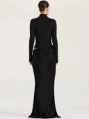 Hollow Out Maxi Dress for Women | Długość kostki