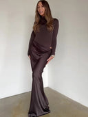 Hollow Out Maxi Dress for Women | Długość kostki