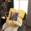 Wool Blanket - WoolenVista - Sherpa Layer - Striped Pattern