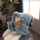 Wool Blanket - WoolenVista - Sherpa Layer - Striped Pattern