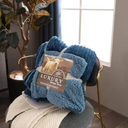 Wool Blanket - WoolenVista - Sherpa Layer - Striped Pattern