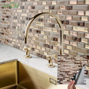 Gouden Mozaïekvellen - TileVyne - Muurpanelen zelfklevend PVC - Wandtegels