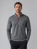 Heren Coltrui Sweatshirt met Halve Rits, vooraanzicht