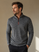 Heren Coltrui Sweatshirt met Halve Rits, driekwart aanzicht