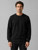 Man draagt heren fleece hoodie, effen kleur, casual, vooraanzicht