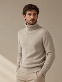 Heren Gebreide Coltrui met Slim Fit, driekwart aanzicht