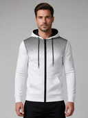 Heren Hoodie met Rits en Capuchon Slim Fit, vooraanzicht