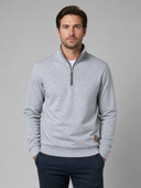 Heren Kwartzip Trui met Halve Coltrui Slim Fit, vooraanzicht