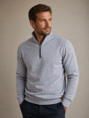 Heren Kwartzip Trui met Halve Coltrui Slim Fit, driekwart aanzicht