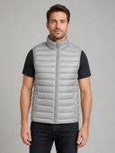 Heren Lichtgewicht Gewatteerd Bodywarmer met Rits in Grijs, voorkant