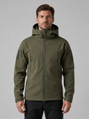 Heren Softshell Fleece Jas met Capuchon, vooraanzicht