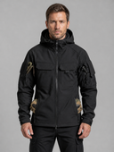 Heren Softshell Jas met Capuchon en Meerdere Zakken, vooraanzicht