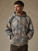 Heren Zip-Up Hoodie met Camouflageprint in Beige - driekwartzicht